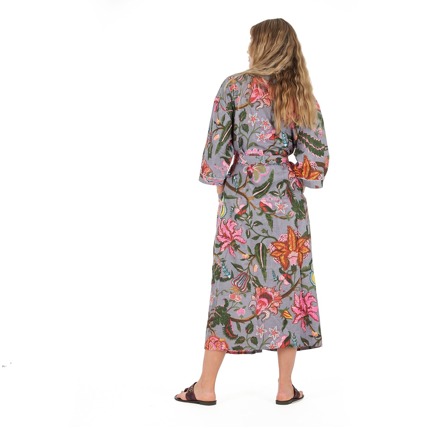 Bold Botanicals Cotton Kaftan – Hand-Screen Printed, Stylish & Versatile