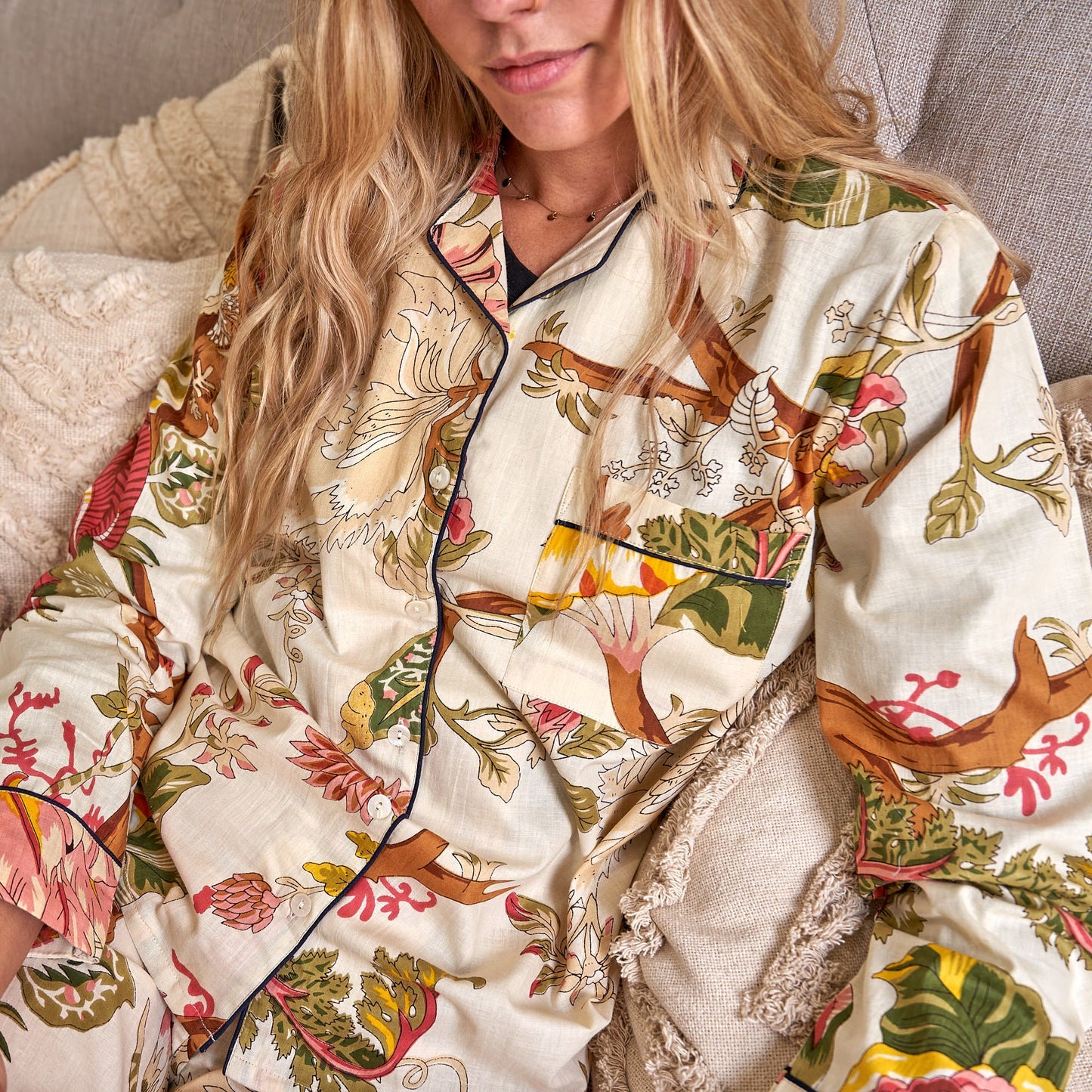 Rise and Shine Pajama Set – Hand-Screen Printed Cotton, Stylish & Comfortable Lounge Wear