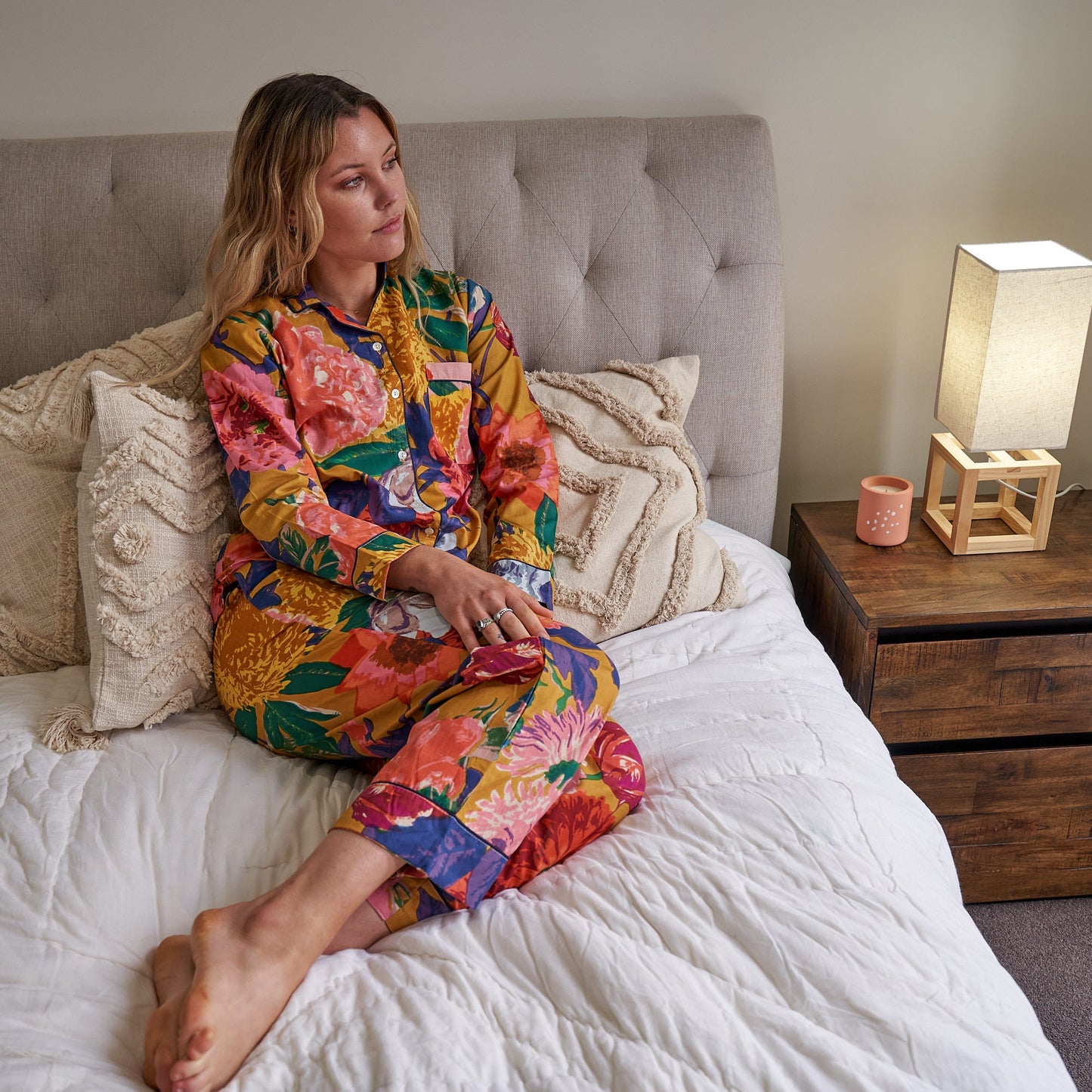 Sweet Dreams Pajama Set – Hand-Screen Printed Cotton, Cozy Sleepwear & Lounge Wear