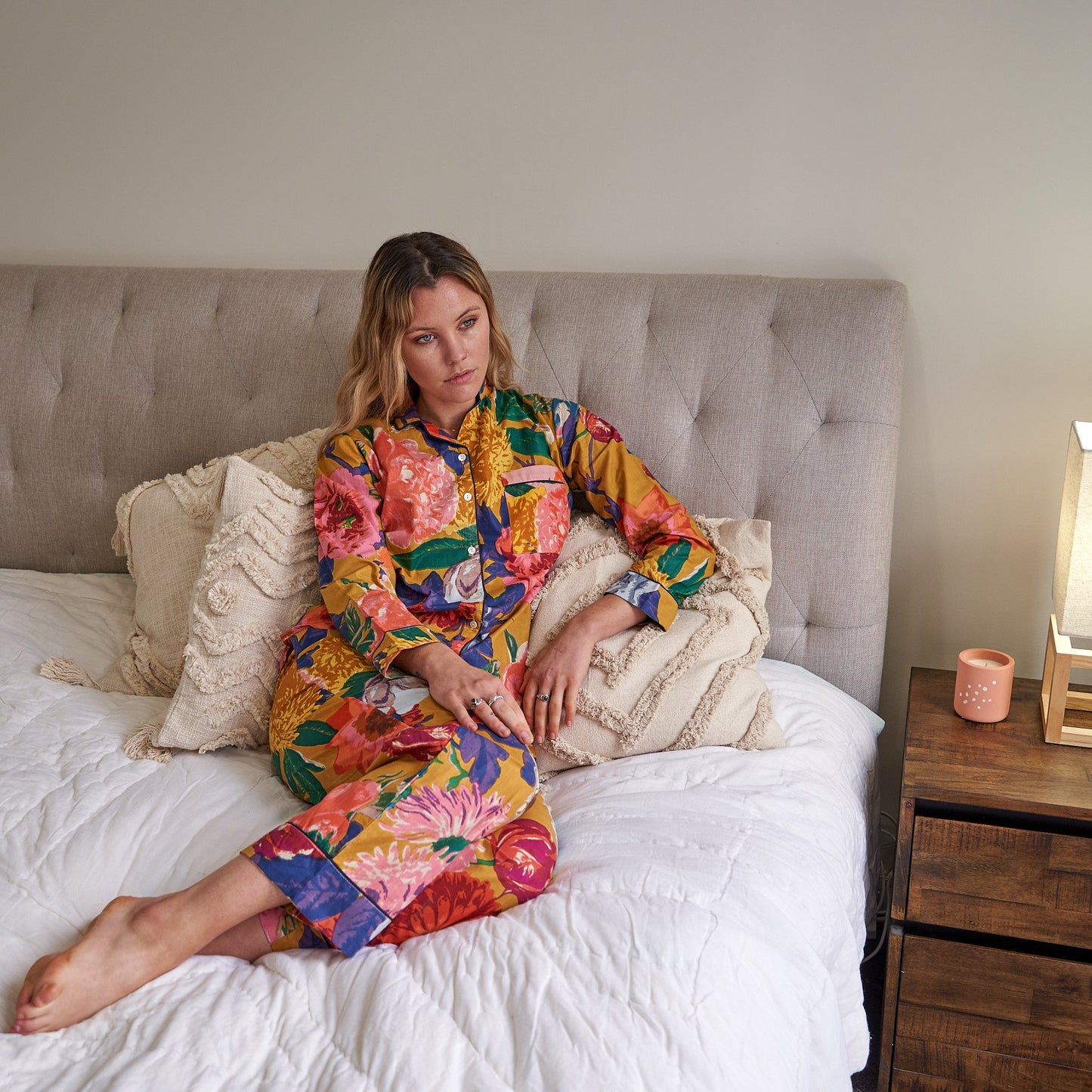 Sweet Dreams Pajama Set – Hand-Screen Printed Cotton, Cozy Sleepwear & Lounge Wear