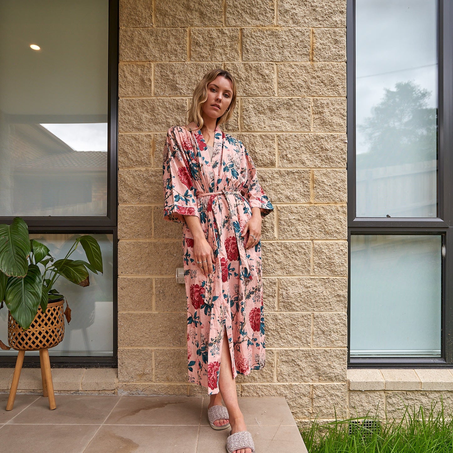 Frida Cotton Kimono Bathrobe - Turkish Cardigan Style
