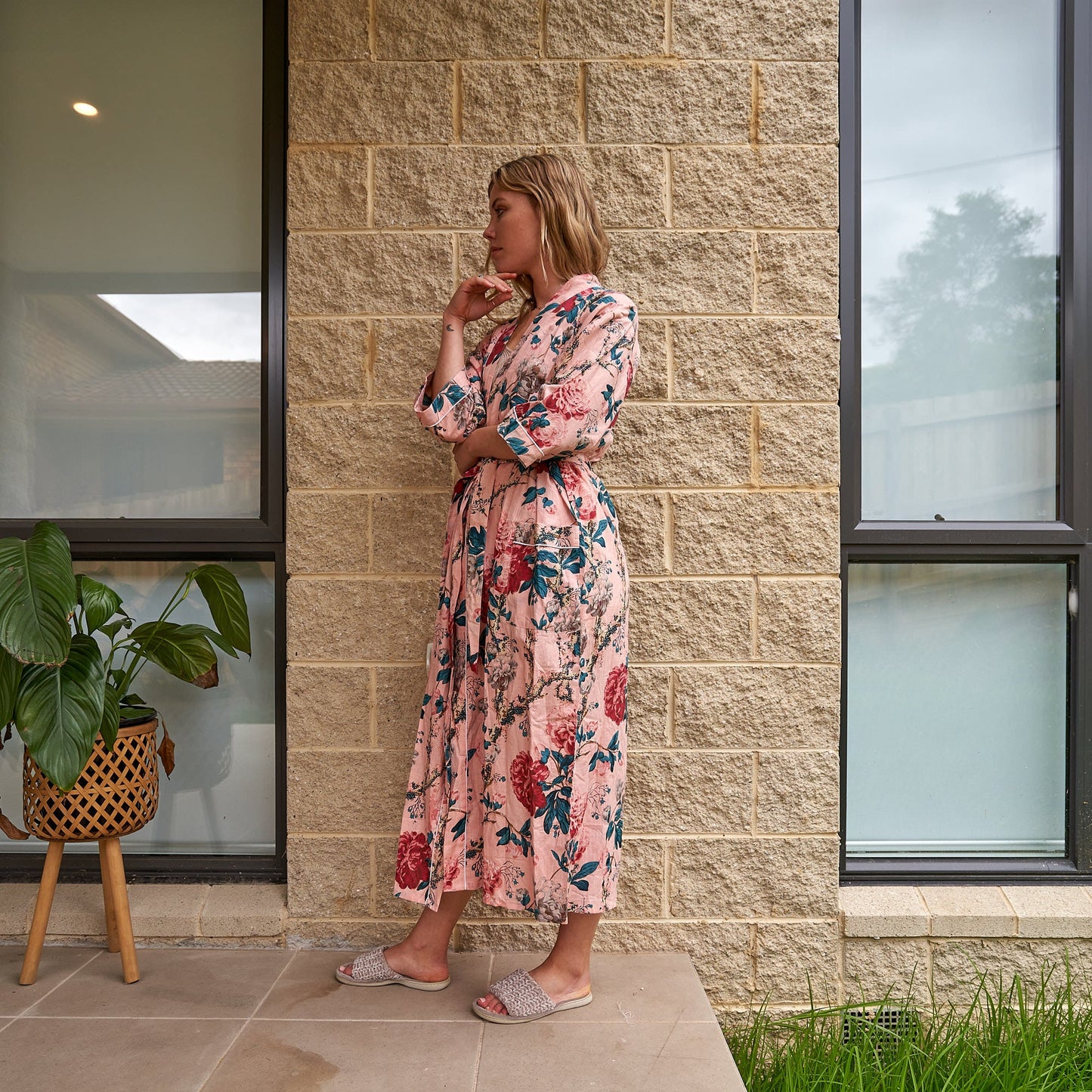 Frida Cotton Kimono Bathrobe - Turkish Cardigan Style