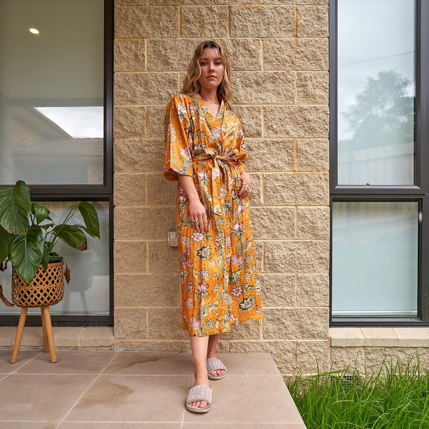 Frida Cotton Kimono Bathrobe - Valentine’s Day Gift