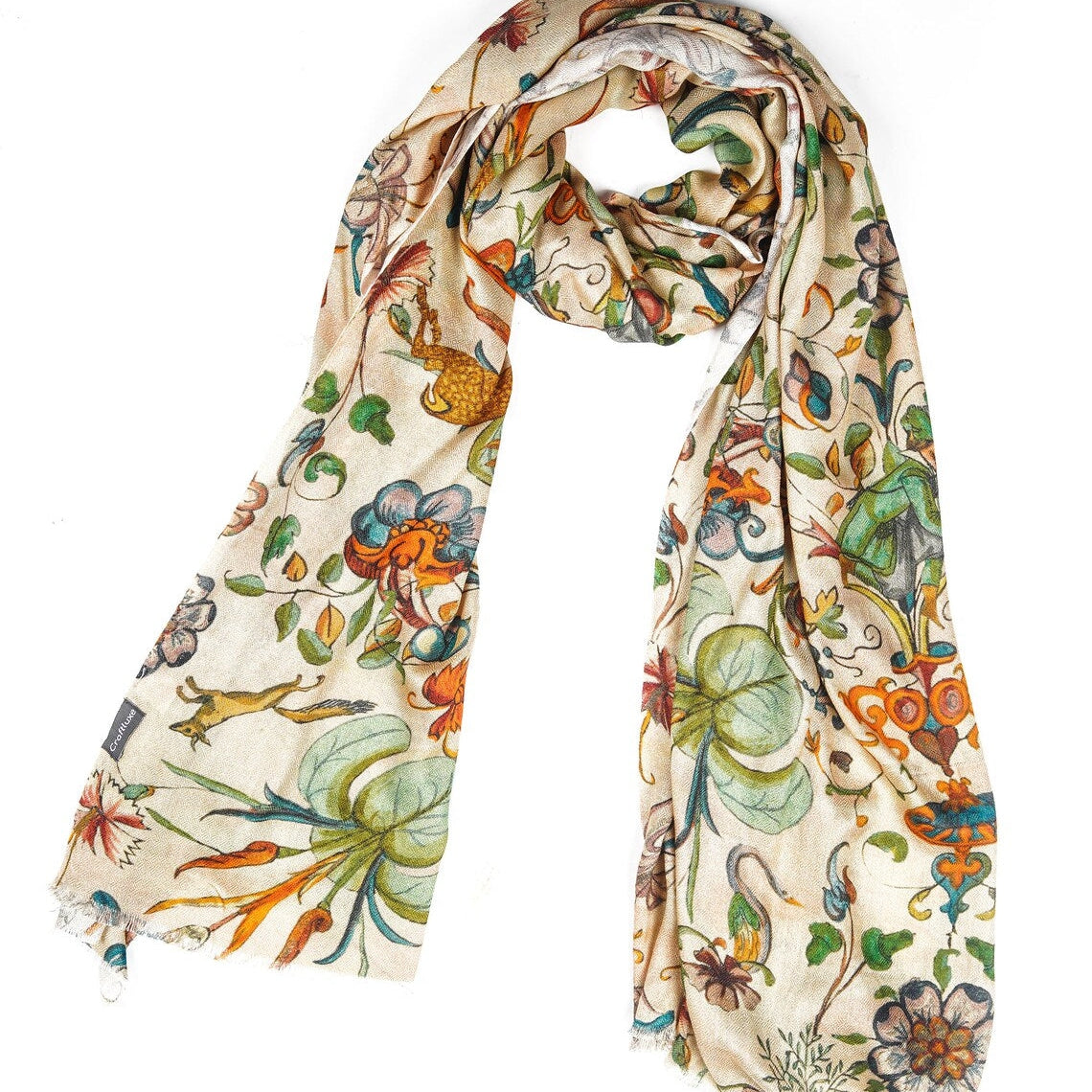 Cream Silk Modal Scarf - Eco-Friendly, Soft & Lightweight Luxury Head and Neck Wrap