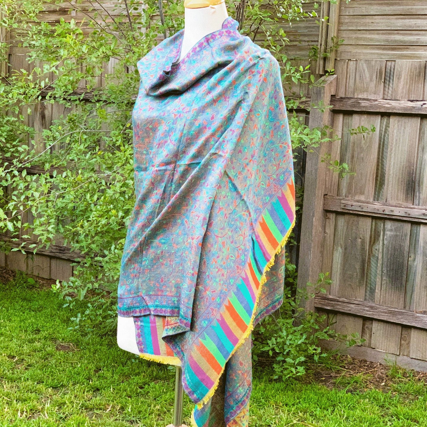 Hippie Haven Reversible Pashmina – Wool & Viscose Shawl