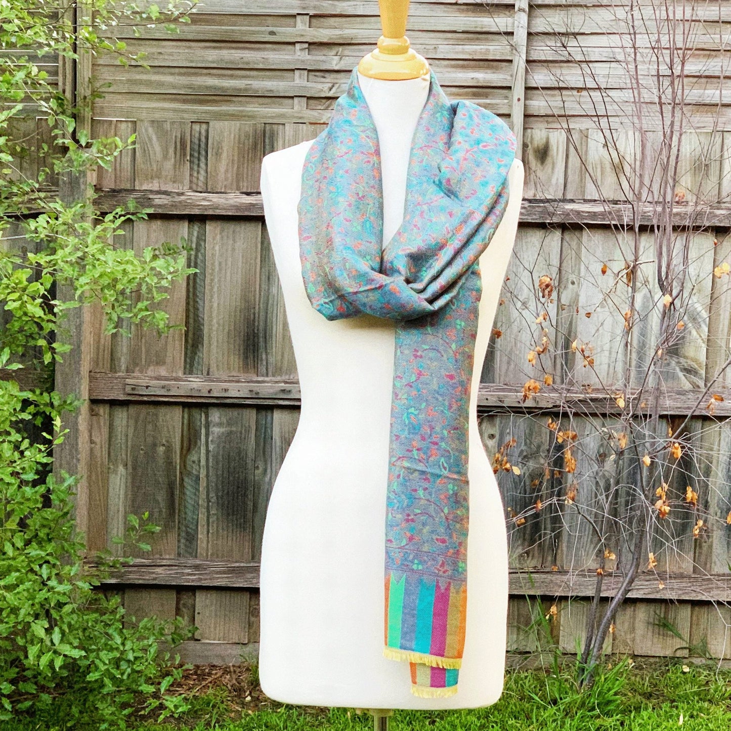 Hippie Haven Reversible Pashmina – Wool & Viscose Shawl