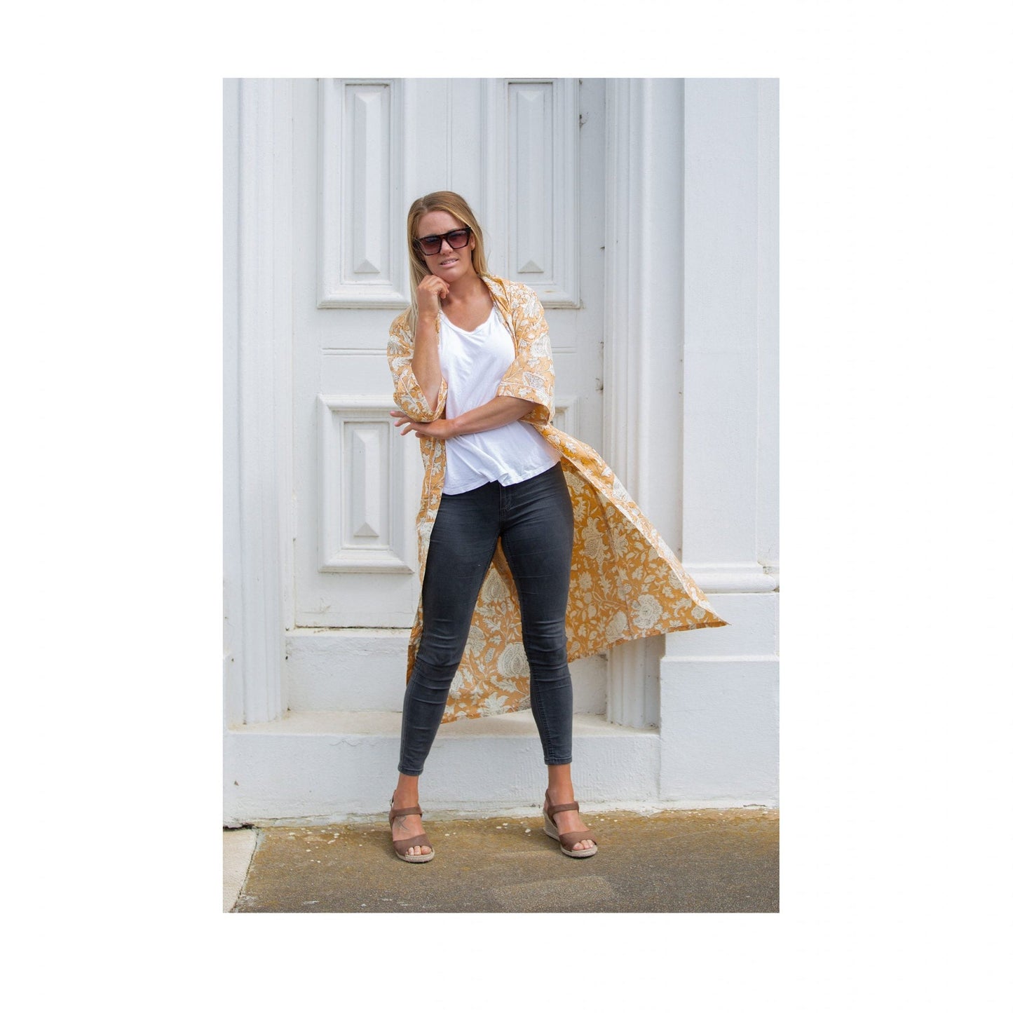 Crimson Dainty Days Cotton Kimono – Bird of Paradise Print