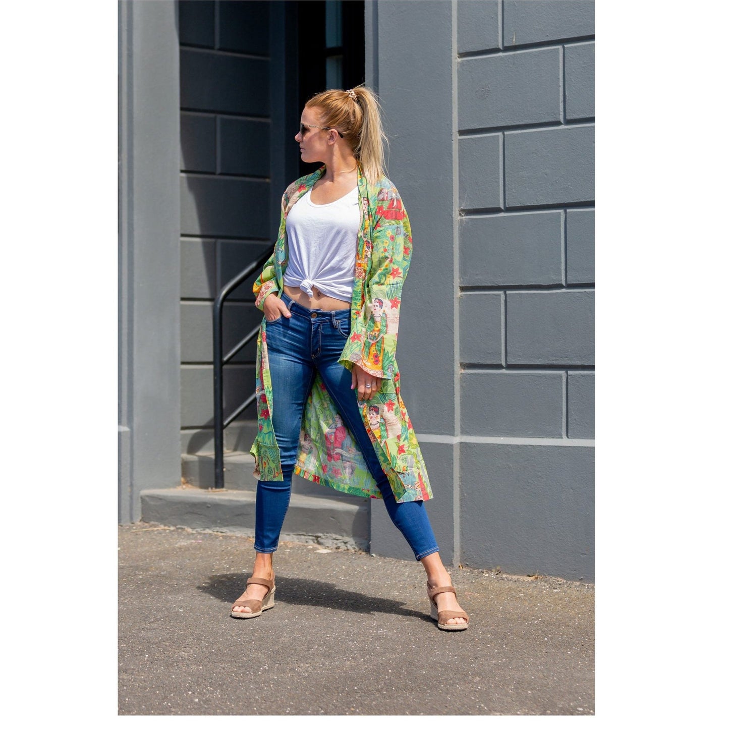 Frida Jungle Kimono – Bird of Paradise Print Cotton Robe