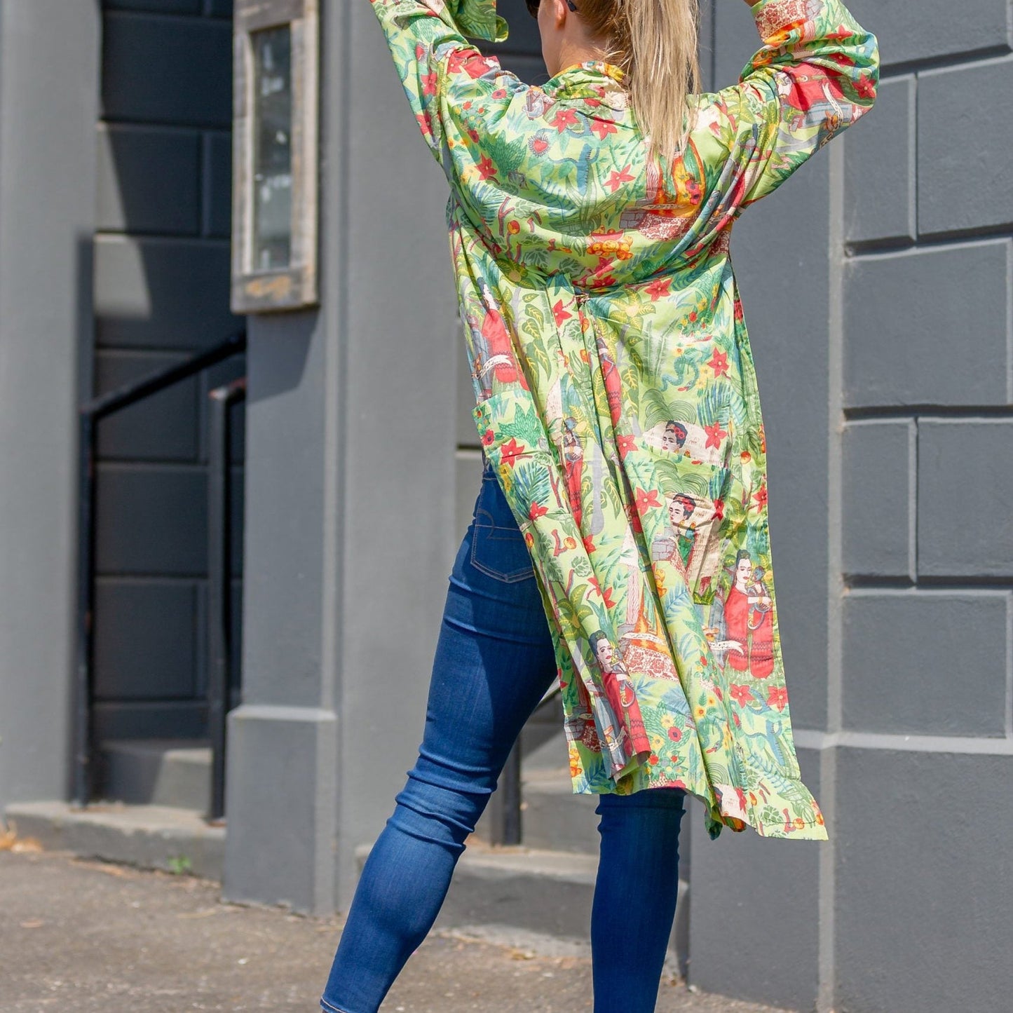Frida Jungle Kimono – Bird of Paradise Print Cotton Robe
