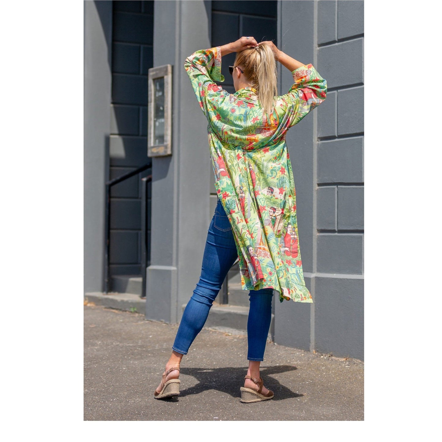 Frida Jungle Kimono – Bird of Paradise Print Cotton Robe