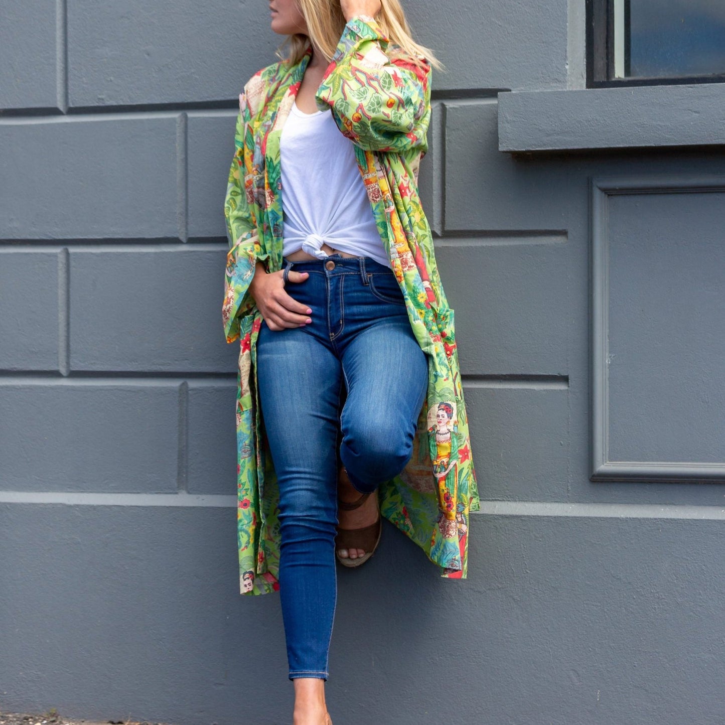 Frida Jungle Kimono – Bird of Paradise Print Cotton Robe