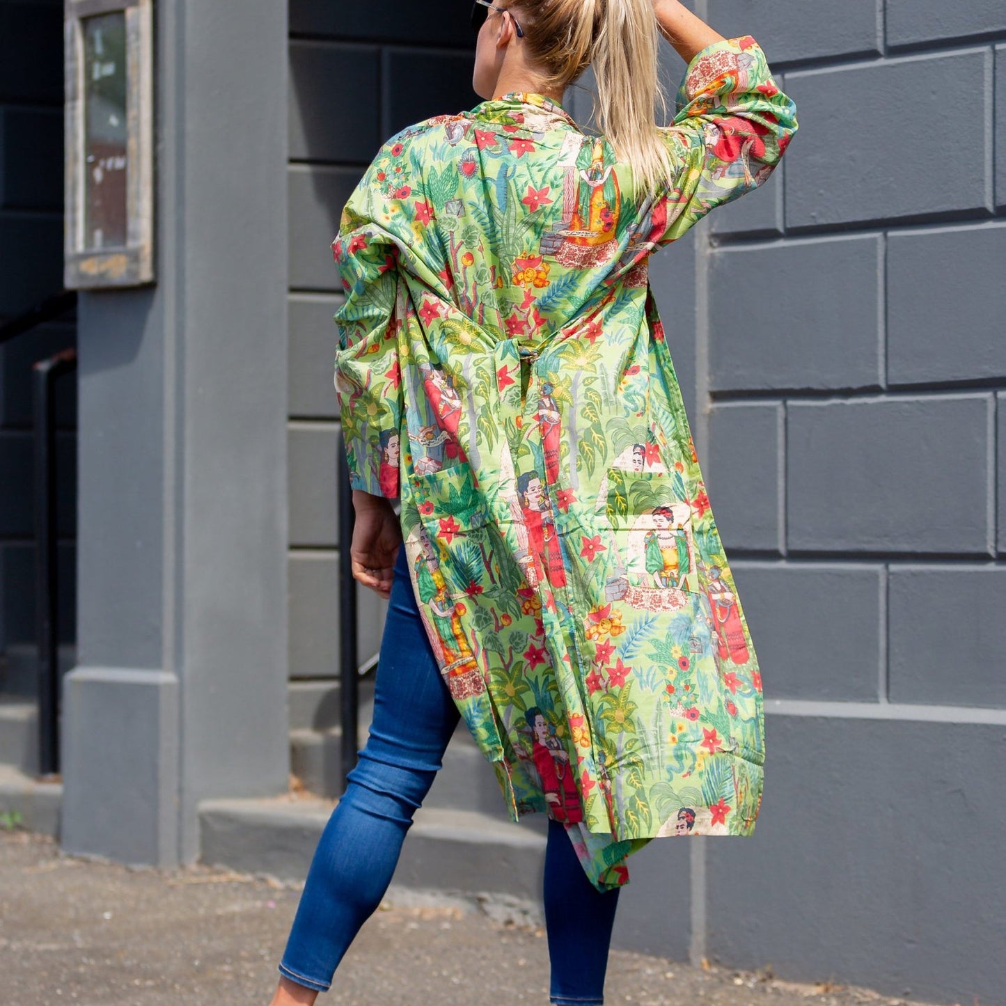Frida Jungle Kimono – Bird of Paradise Print Cotton Robe