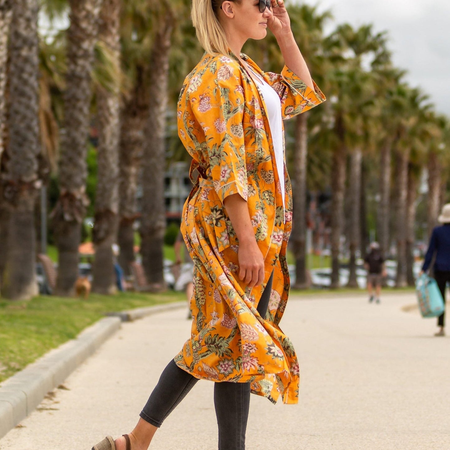 Ornamental Orange Cotton Kimono – Bird of Paradise Inspired
