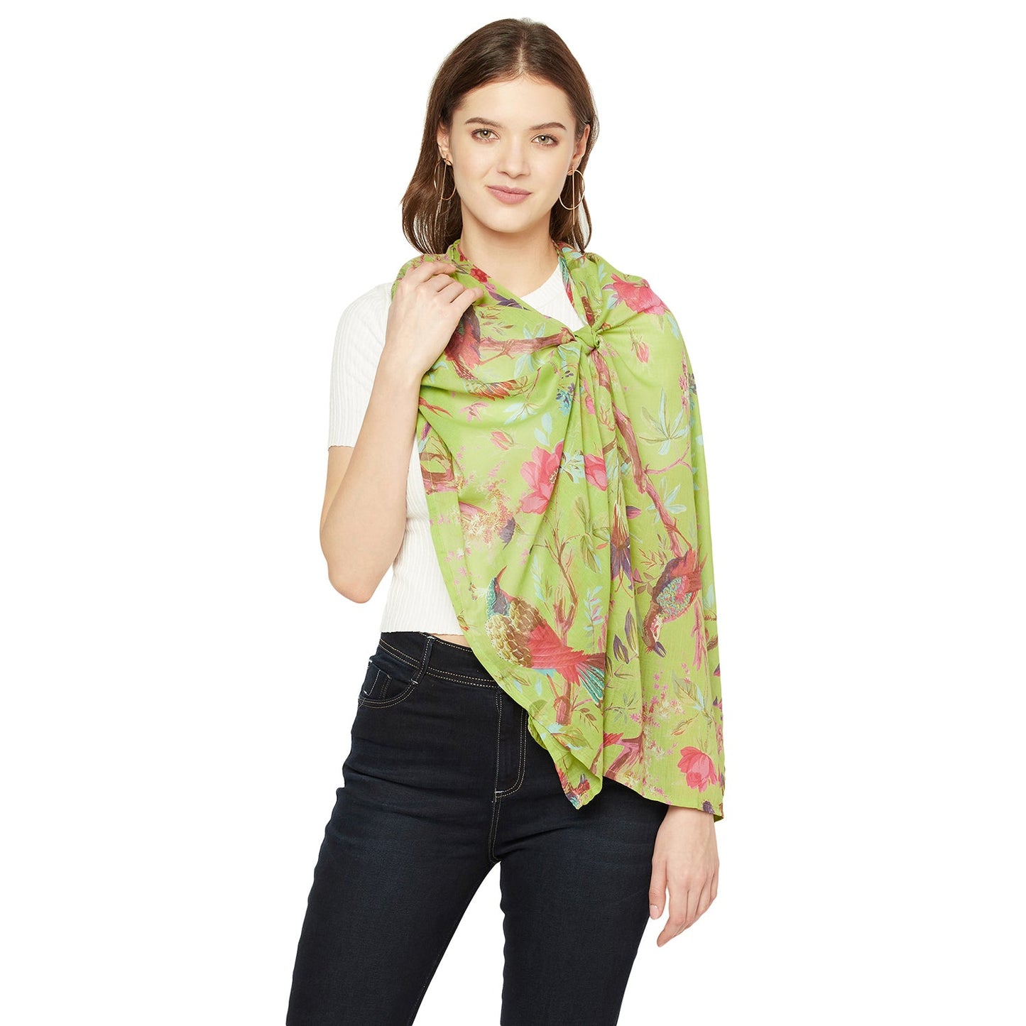 Garden Blooms 100% Cotton Scarf – Bird of Paradise, Lightweight, Multi-Colored Scarf for Stylish Accessories