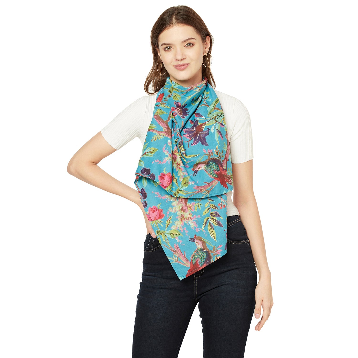 Fashionable lightweight scarf in soft pastel hues
