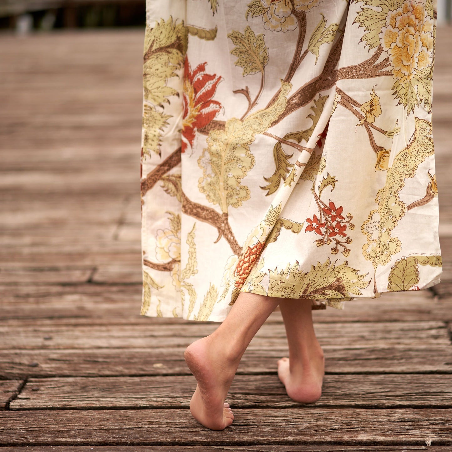 Natures Roots 100% Cotton Kaftan – Frida Kahlo-Inspired Kimono & Robe with Bird of Paradise Design