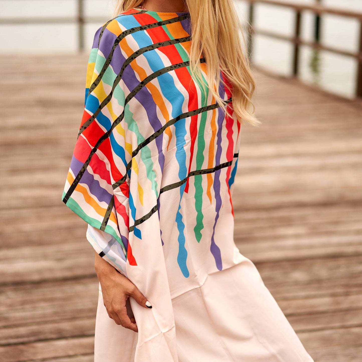 Beach Vibes 100% Cotton Kaftan – Frida Kahlo-Inspired Kimono, Robe & Kaftan with Bird of Paradise Design