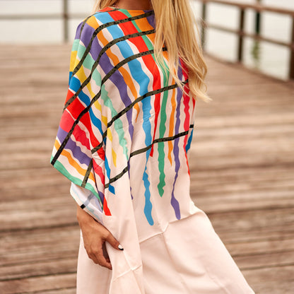 Beach Vibes 100% Cotton Kaftan – Frida Kahlo-Inspired Kimono, Robe & Kaftan with Bird of Paradise Design