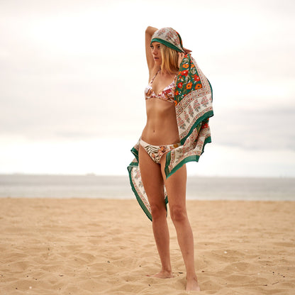 Island in the Sun 100% Cotton Handmade Boho Sarong – Tropical Beach Cover-Up, Skirt, Shawl, & Scarf