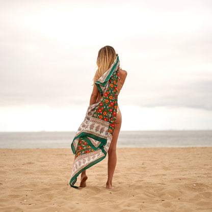 Island in the Sun 100% Cotton Handmade Boho Sarong – Tropical Beach Cover-Up, Skirt, Shawl, & Scarf