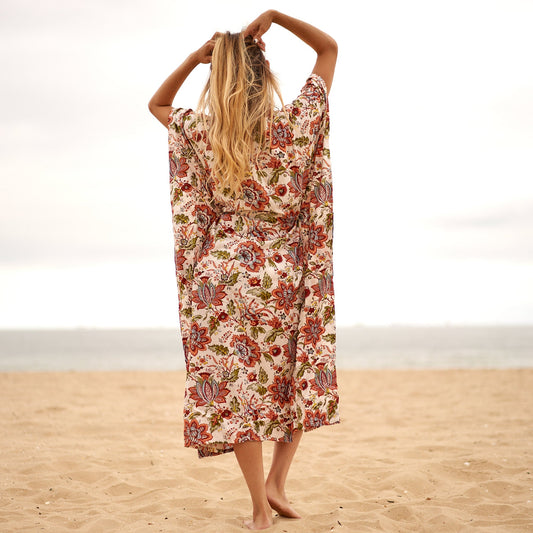Elegant kaftan with intricate embroidery details