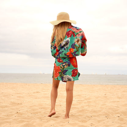 Blossoming Beauty 100% Cotton Kimono – Floral-Inspired Robe, Kaftan & Bathrobe, Designed in Australia