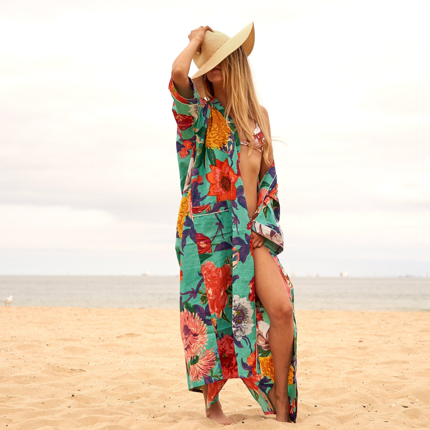 Blossoming Beauty 100% Cotton Kimono – Floral-Inspired Robe, Kaftan & Bathrobe, Designed in Australia