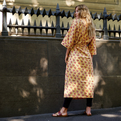 Cotton Luau Kimono – 100% Cotton, Hand-Screen Printed, Lightweight & Versatile