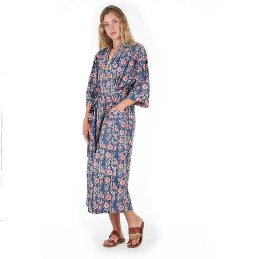 R & R Chic Cotton Kimono – Frida Kahlo-Inspired, Hand-Printed, Lightweight & Versatile