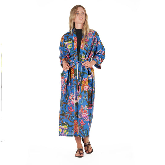 Boldly Beautiful Kimono Robe – Frida Kahlo Inspired, Cotton, Versatile & Lightweight