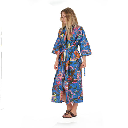 Boldly Beautiful Kimono Robe – Frida Kahlo Inspired, Cotton, Versatile & Lightweight