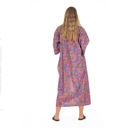 Floral Euphoria Kimono Robe – Frida Kahlo Inspired, Cotton, Versatile & Stylish