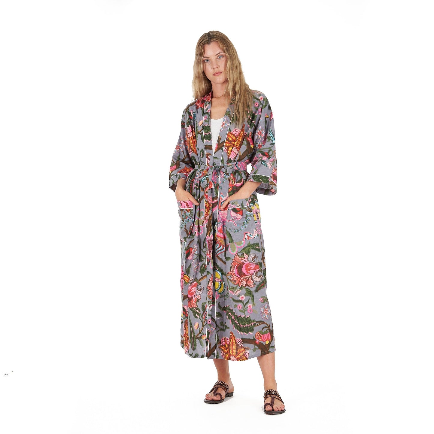 Bold Botanicals Cotton Kaftan – Hand-Screen Printed, Stylish & Versatile