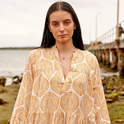 Cotton Maxi Summer Boho Dress - Avya