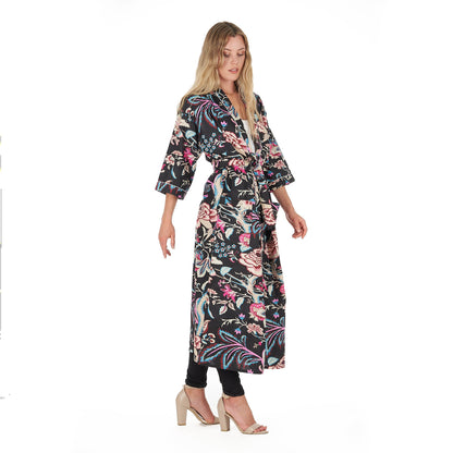 Frida Cotton Kimono Bathrobe - Summer Beach Cardigan