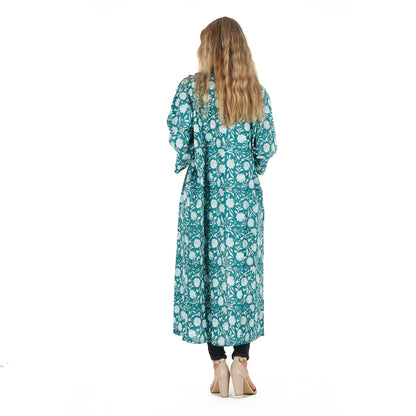 Mellow Moments Cotton Kimono – Frida Kahlo-Inspired, Bird of Paradise Print, Versatile & Lightweight