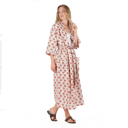 Summer Florals Kimono Robe – Frida Kahlo Inspired, Cotton, Versatile & Elegant