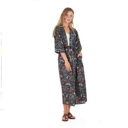 Evening Escape Kimono Robe – Frida Kahlo Inspired, Cotton, Handcrafted & Versatile