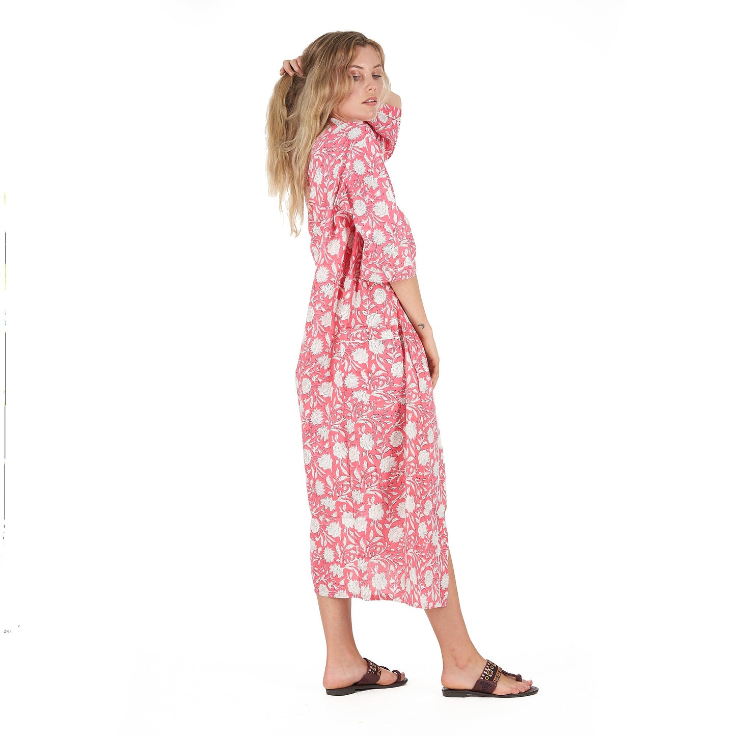 White Blossom Bliss Kimono Robe – Frida Kahlo Inspired, Cotton, Handcrafted & Versatile