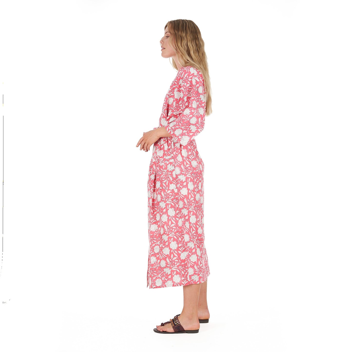 White Blossom Bliss Kimono Robe – Frida Kahlo Inspired, Cotton, Handcrafted & Versatile