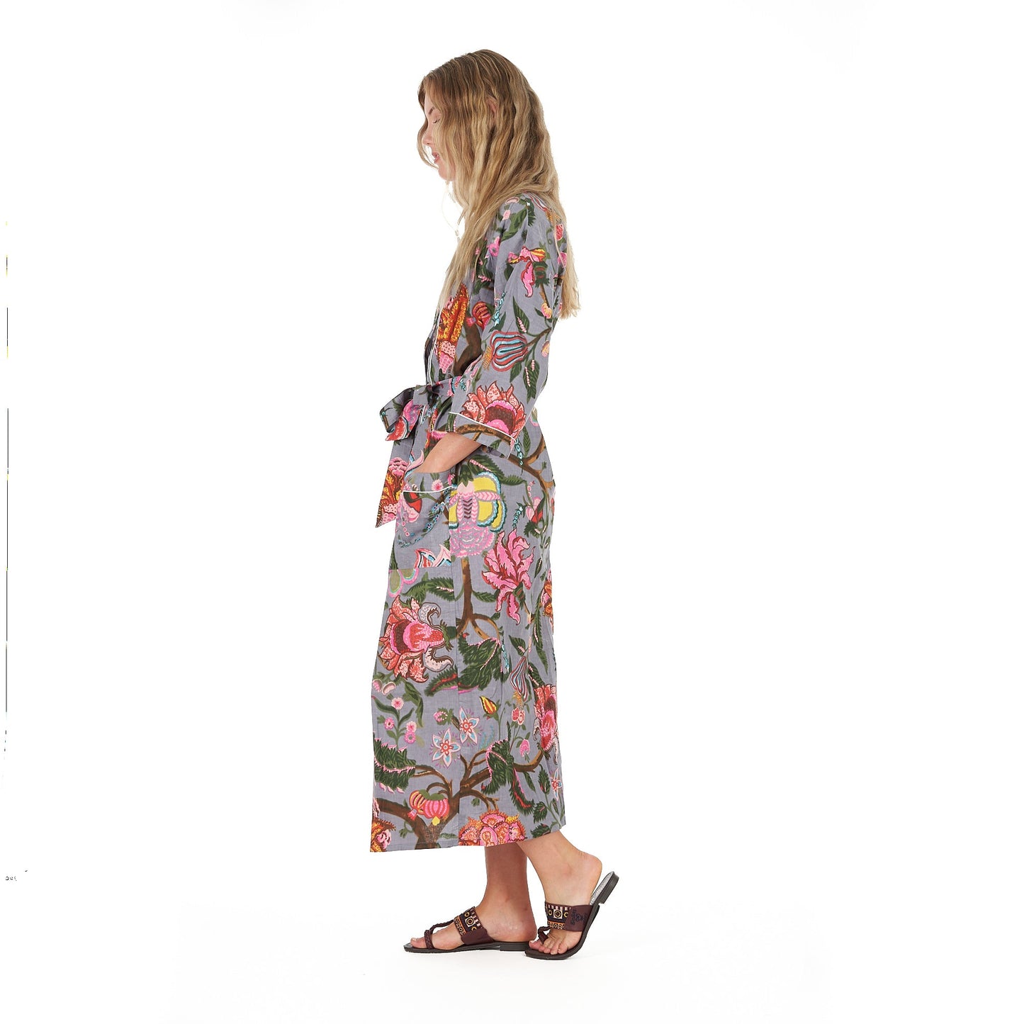 Bold Botanicals Cotton Kaftan – Hand-Screen Printed, Stylish & Versatile
