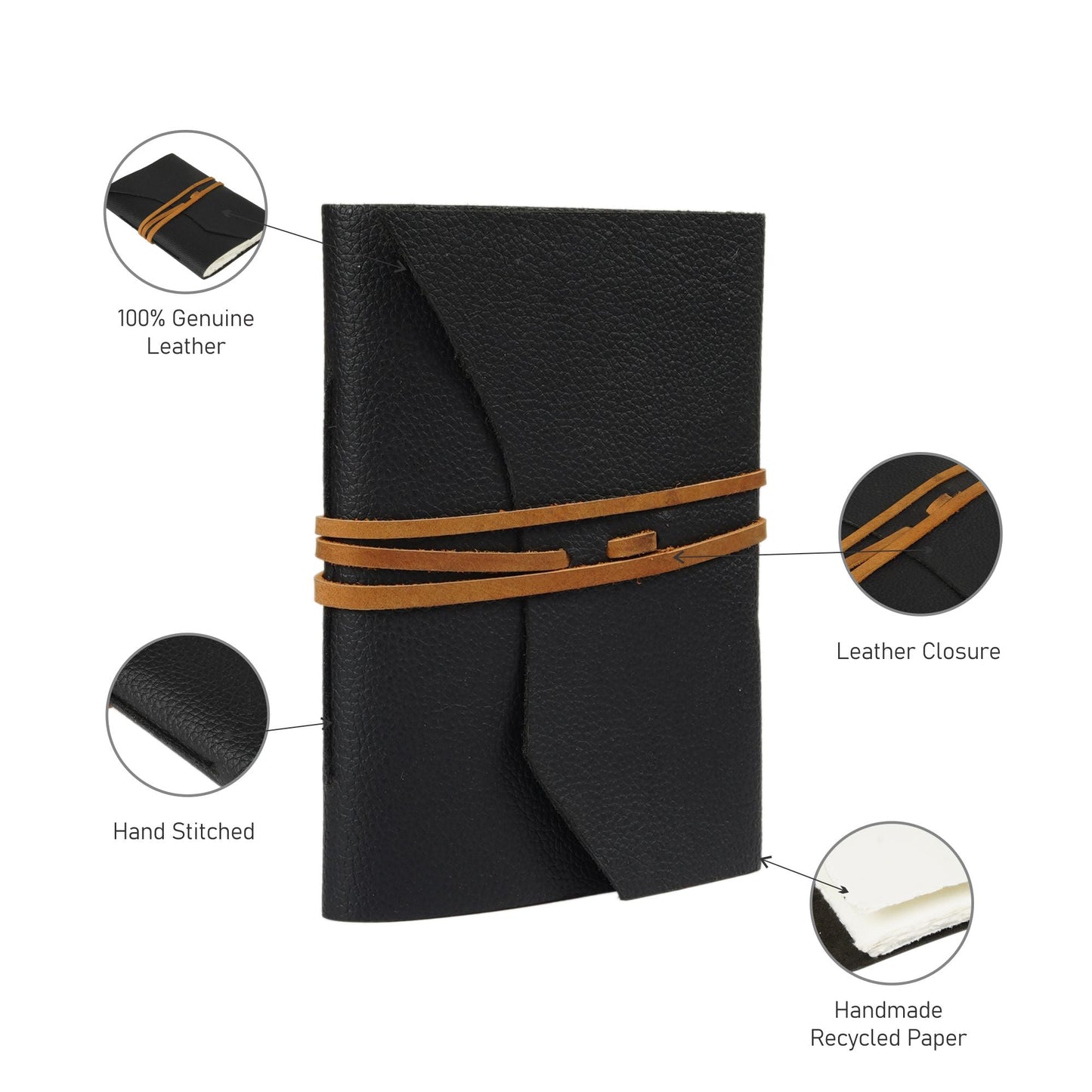 Vintage Leather Journal – Black Resistance