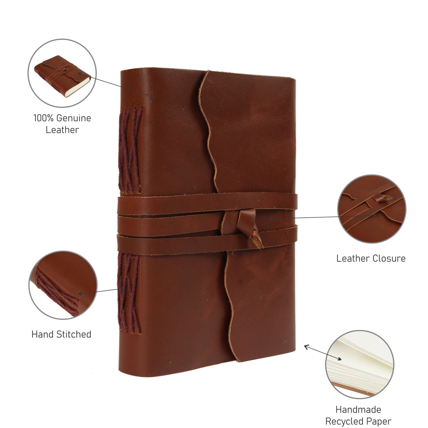 Vintage Leather Journal - Antique Adventures