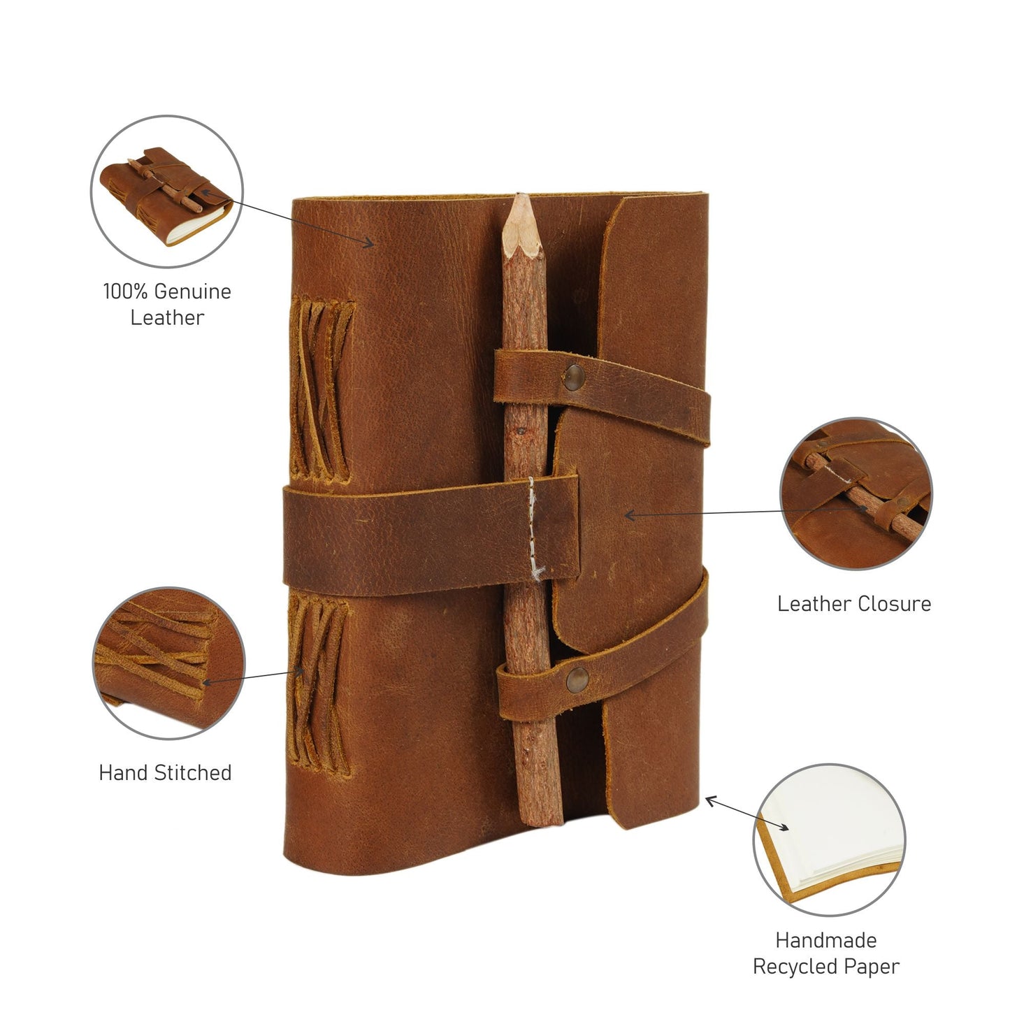 Vintage Leather Journal - Penning Down Heritage