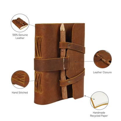 Vintage Leather Journal - Penning Down Heritage