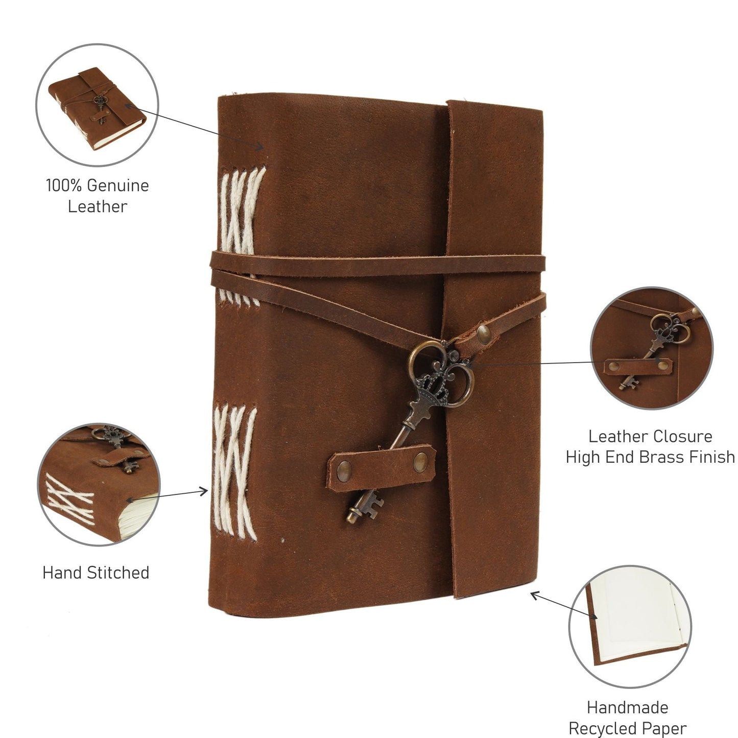 Vintage Leather Journal – Key to Paradise