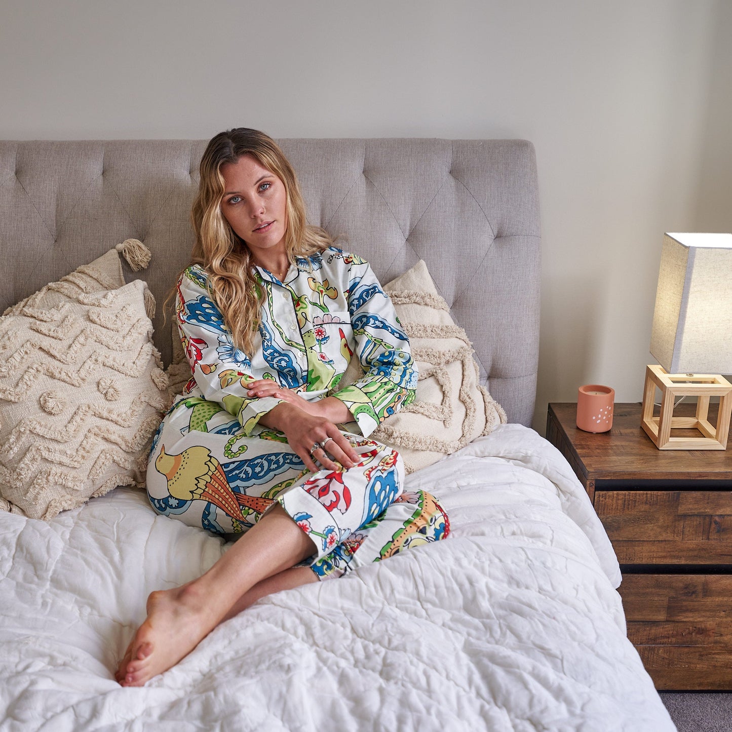 Serene Blooms Pyjama Set – Handcrafted Cotton