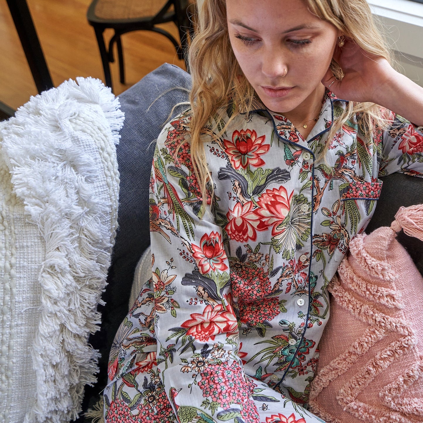 Petal Perfect Pyjama Set – Handcrafted Cotton, Unique Design