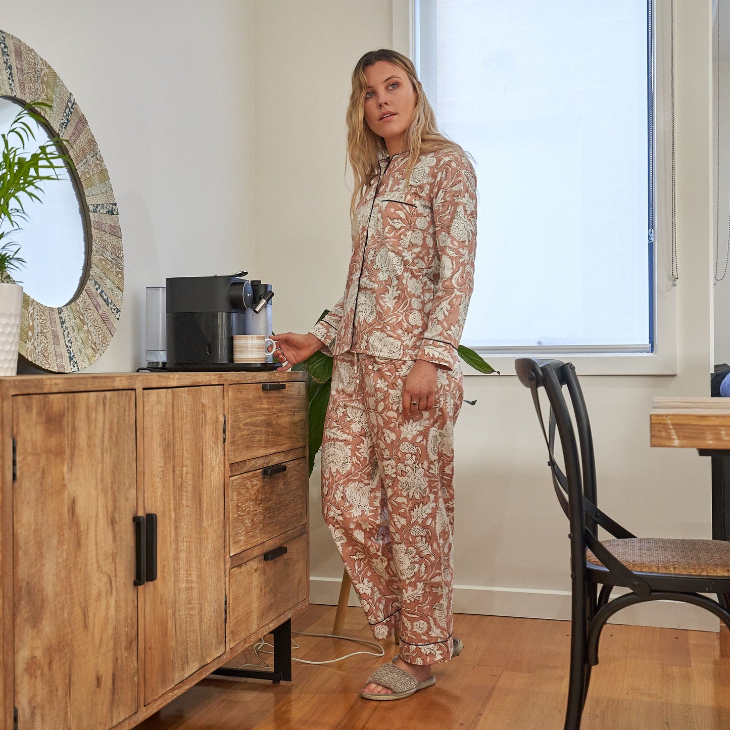 Elegant floral pajama set, perfect for bridesmaids
