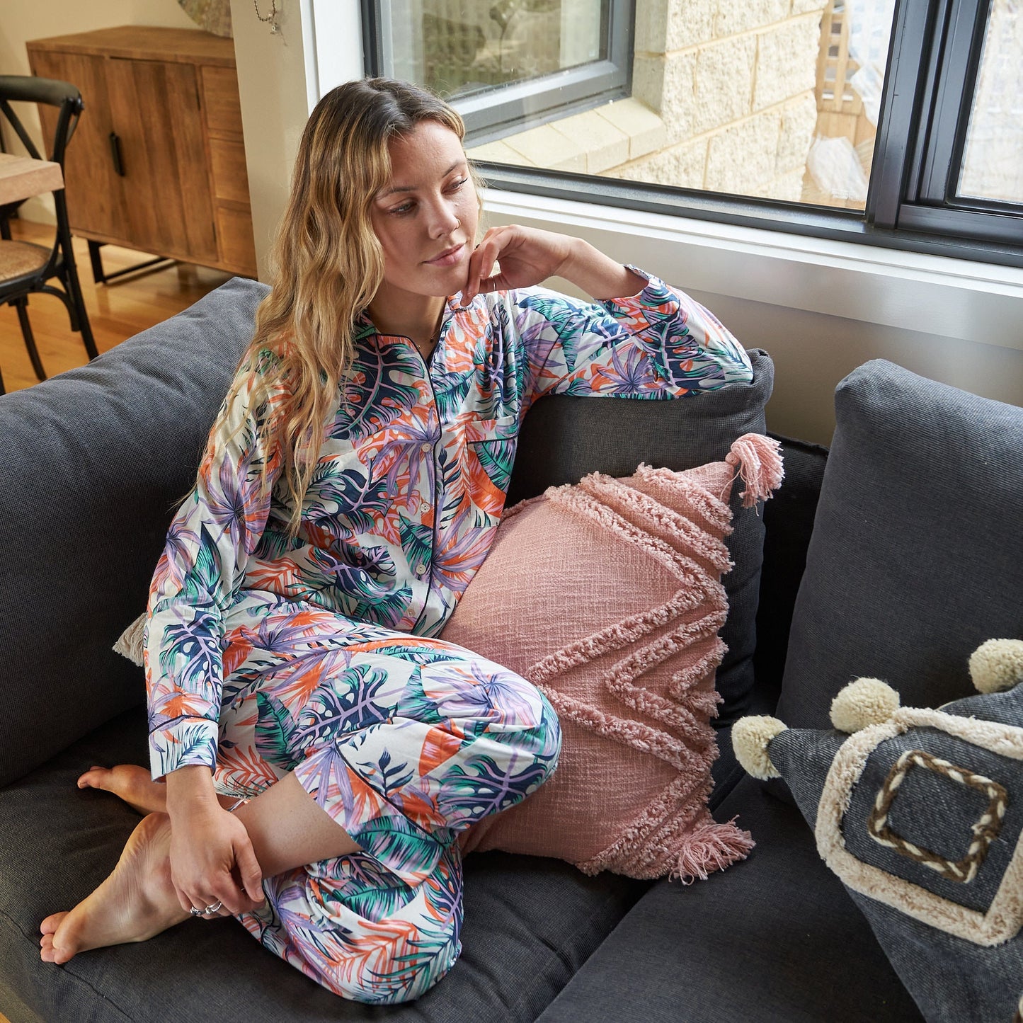 Dreamland Delights Pyjama Set – Hand-Screen Printed Cotton, Stylish & Comfortable Lounge Wear